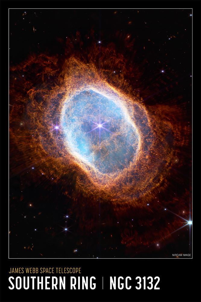 Southern Ring Nebula Poster, taken by NASAs James Webb Space Telescope
