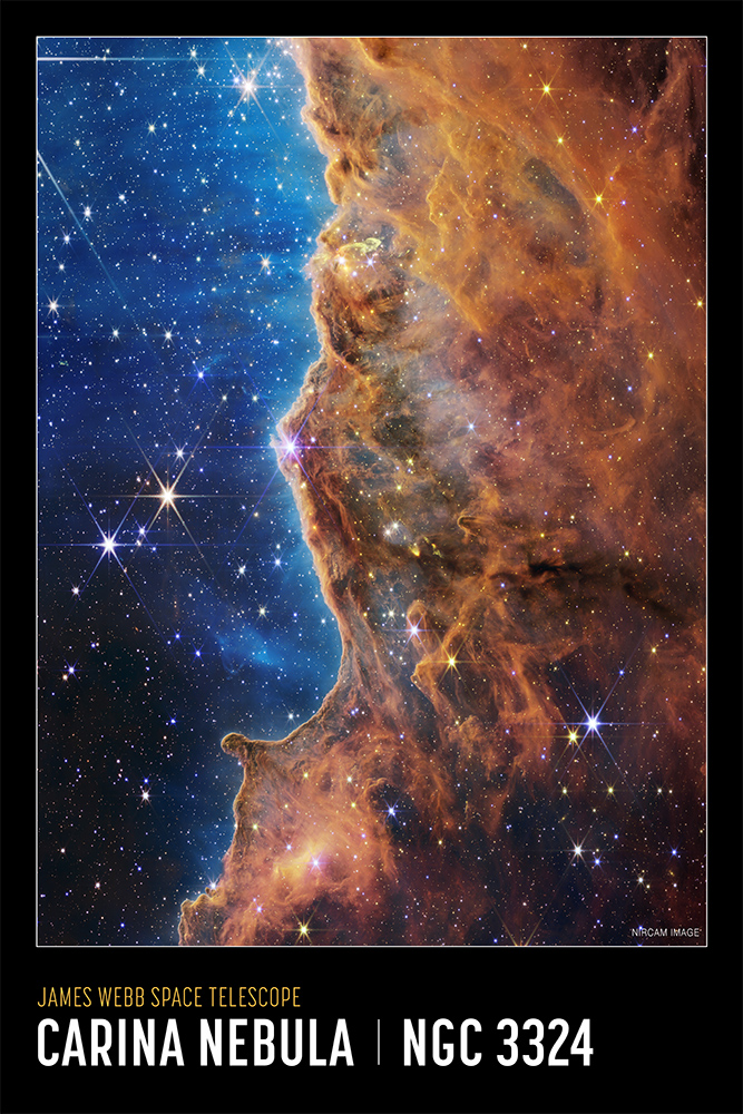 Carina Nebula Poster, Taken by NASAs James Webb Space Telescope
