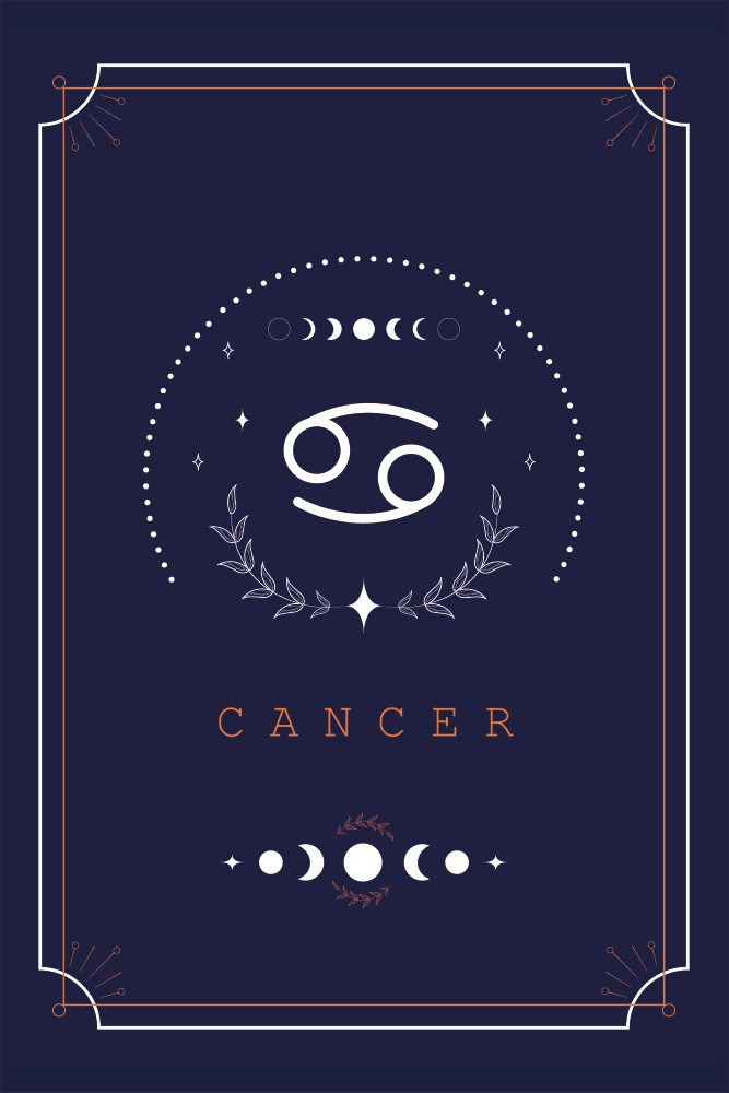 Sternzeichen Krebs Poster dunkel